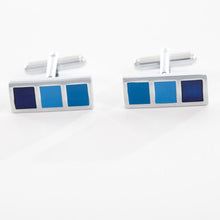 manchetknopen triple blauw rechthoek