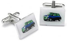 Manchetknopen Blauwe Mini Cooper Design