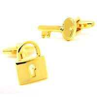Manchetknopen goud slot sleutel key lock