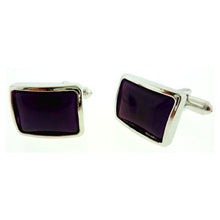 manchetknopen rhodium catseye paars